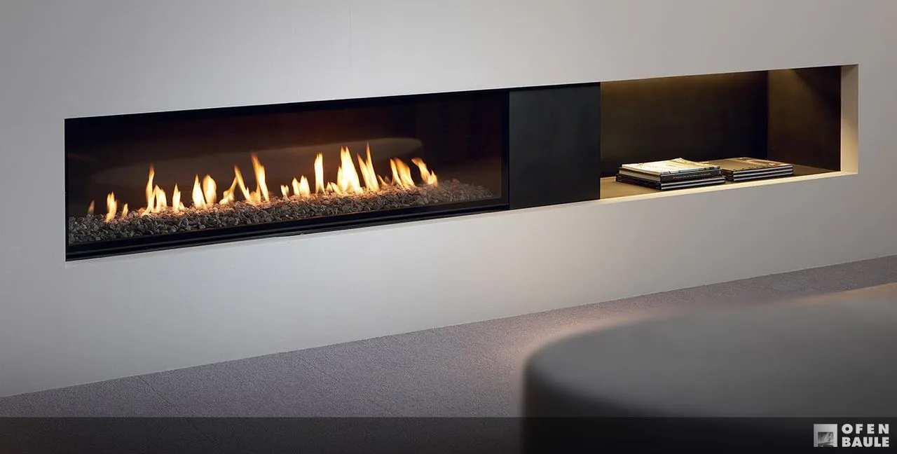 Horizontal-Kamin 160 MF mit seitlichem Fach