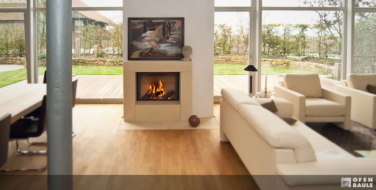 Stil-Kamin 85 mit Naturstein, ausgeführt in Schellerten