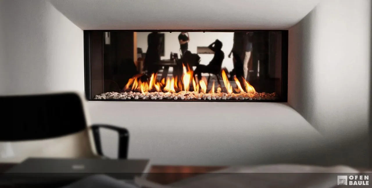 Tunnel-Kamin 100 mit verputztem Rahmen