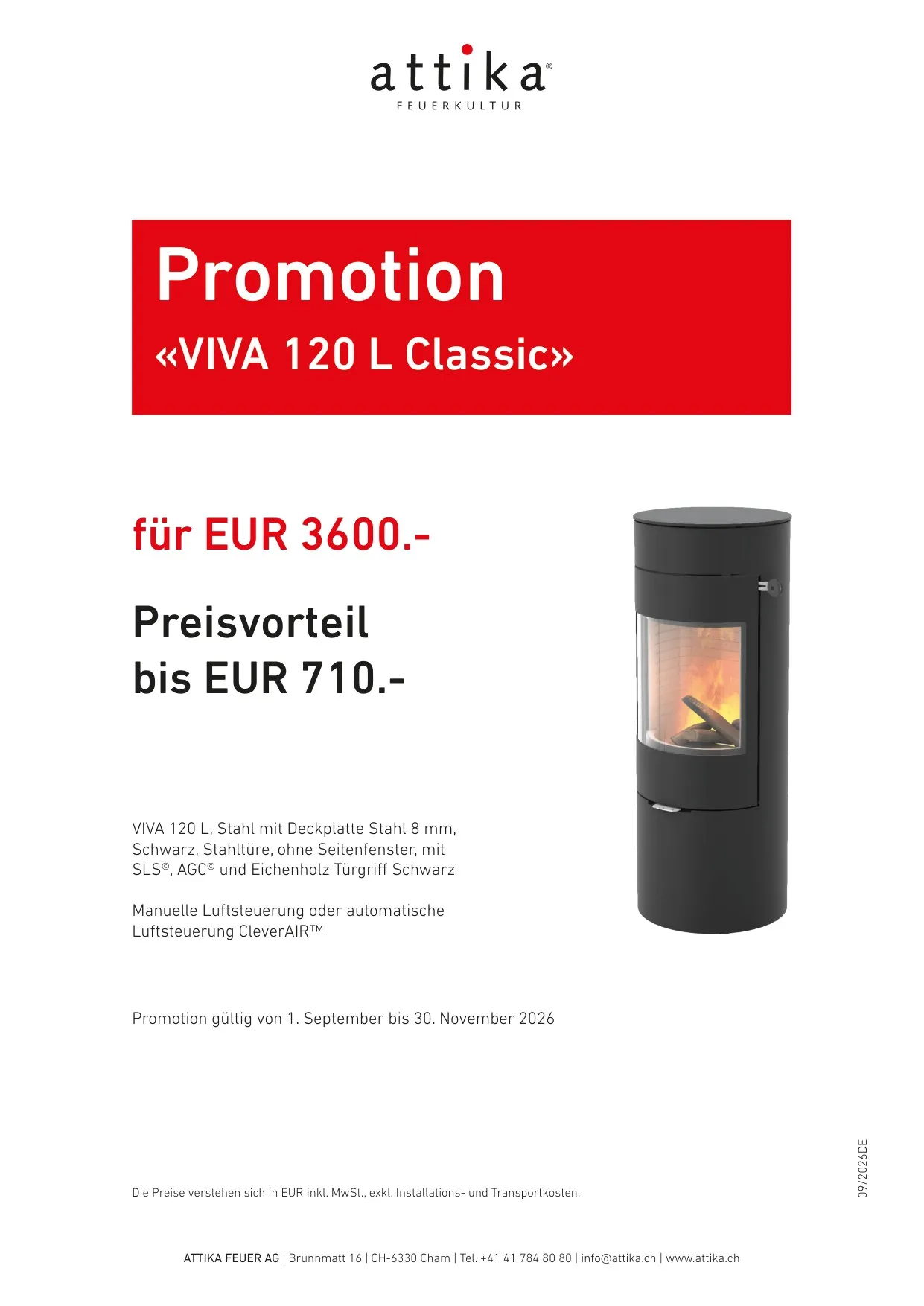 Aktionsblatt des Herstellers zu VIVA 120 L Classic